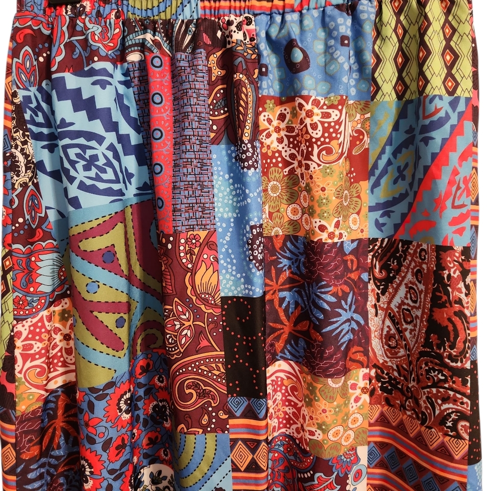 Colorful Patchwork Maxi Skirt - Picture 4 of 7
